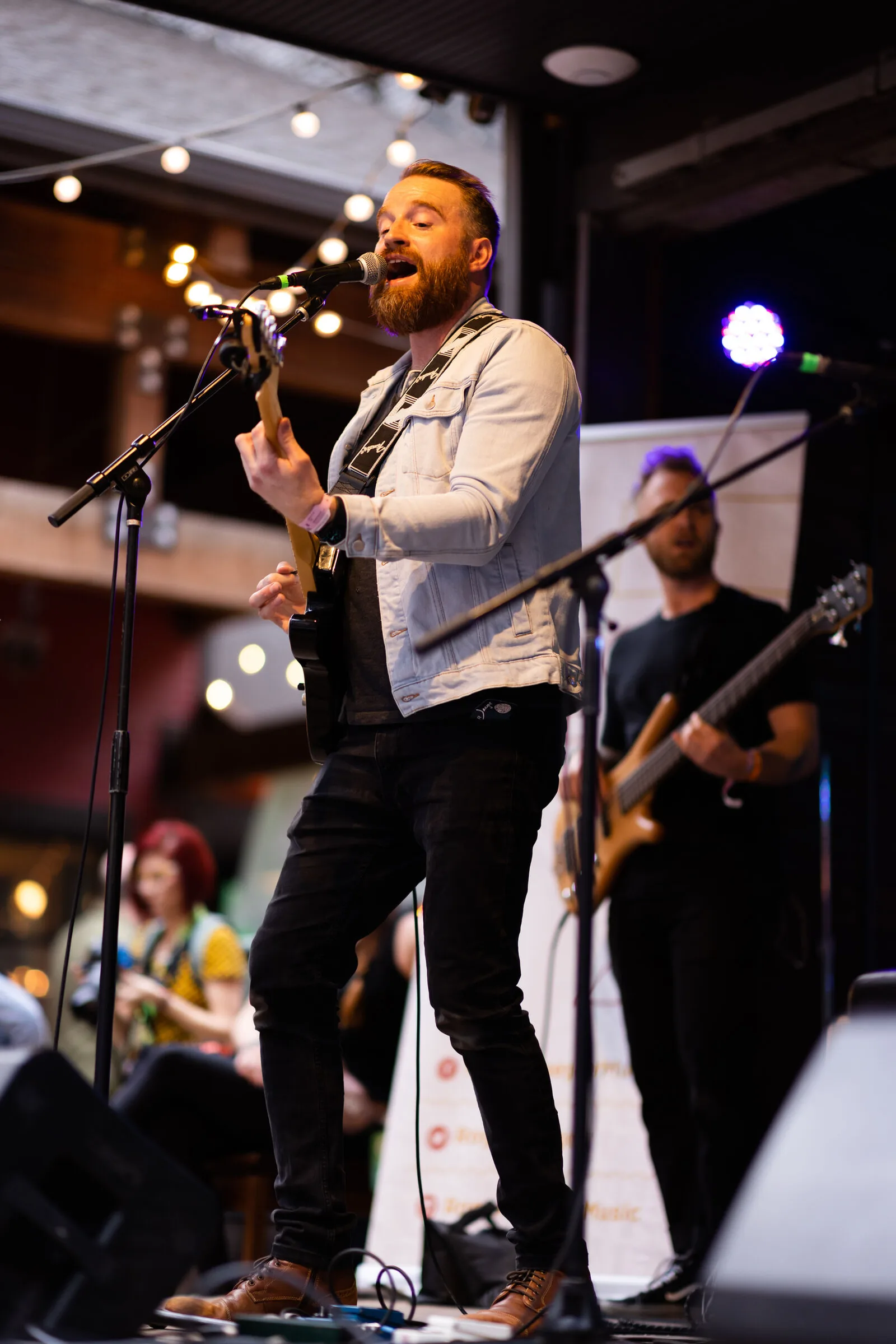 Roger performing with electric guitar at SXSW